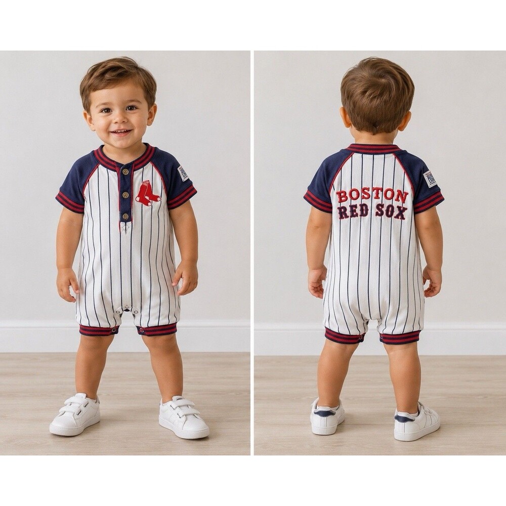 Rookie League Mighty Mac Vintage Baby Boston Red Sox Romper Jumpsuit Outfit 12M